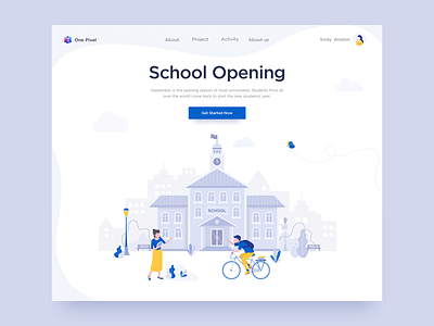 School Opening design illustration ui web