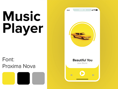 Music Player - Design Concept app bright bright colors dailyui flat minimal minimalist ui ui ux ui8 uidesign ux