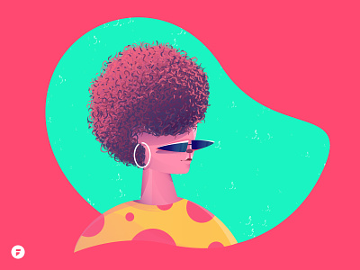 Summer Girl avatar curly designer dribbble earings girl hair illustration illustrator profile summer sunglasses vector