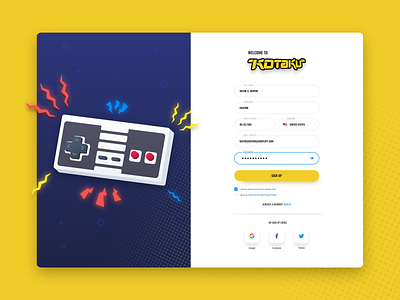 Kotaku Sign up Form signup signupform ui challenge ui daily ui design