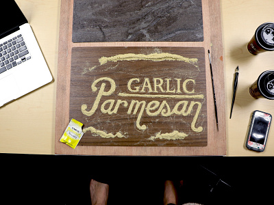 Spice Typography art brush flavor food garlic parm parmesan spice type typography