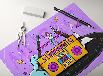 Day-3 music amazing beth cool design drawing guitar illustration ipadproart music procreate y园糖打卡21天
