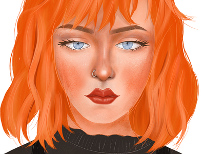 orange amazing design drawing girl ipad pro orange print procreate