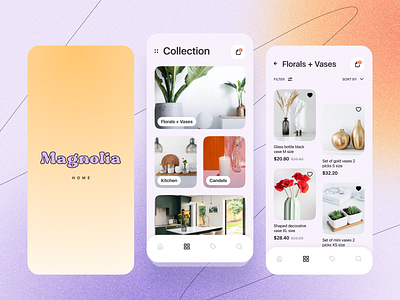 Magnolia Household Goods Store concept mobile shop store ui