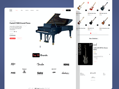Musical instrument landing page