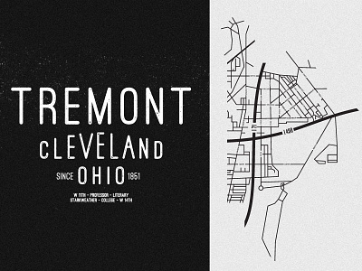 Tremont design illustration lettering map texture