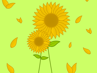 Sunflower adobe illustrator design flower illustration orange sun sunflower yellow