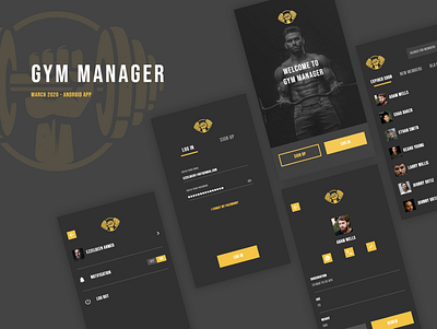 Gym manager app adobe xd android app design fitness fitness app gym gym and fitness mobile design mobile ui sport sport app ui ui design ui designer ui ux ux design