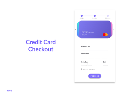 Daily UI #002 - Credit Card Checkout app daily ui challange design flat ui ux