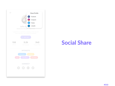 Daily UI #010 app daily ui challange design flat share social ui user ux