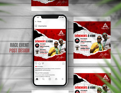 Race Event Post Design For IG branding design event graphic health illustration print product race run sports template