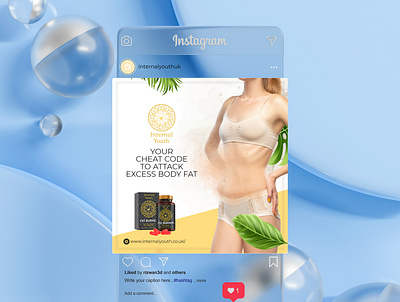 Natural health supplement Post Design branding design elegant facebook ad facebook post fat fitness graphic design gym health illustration instagram post mockup template modern design print product design social media template template ui web banner workout