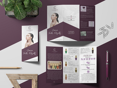 Tri Fold Design beauty branding cosmetic design fashion graphic health illustration lifestyle print product skincare template