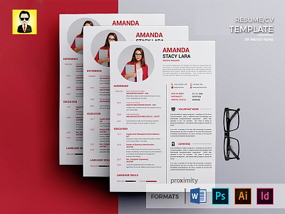 Resume / CV business company corporate cv design fashion graphic job print professional resume template typography