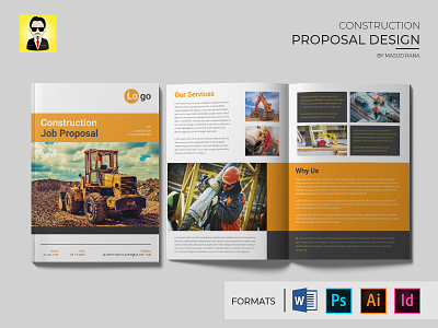 Construction Job Proposal brochure design graphic print proposal proposal template report design