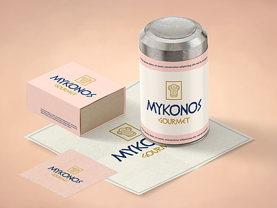 Mykonos Gourmet branding food gourmet greek icon identity logo minimalism packaging restaurant symbol typo