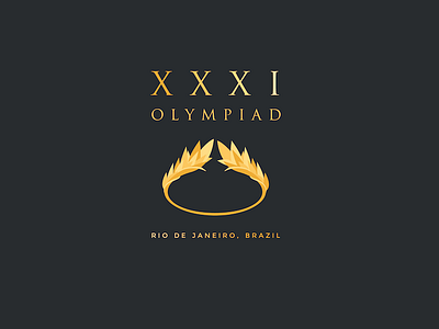 XXXI Olympiad 2016 brazil gold laurel wreath olympiad olympics rio x
