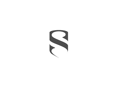 S Shield branding classic gray logo mark negative space personal s shield white