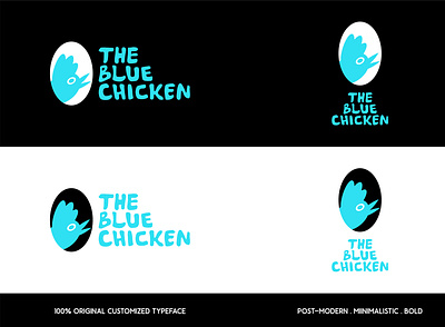 The Blue Chiken - Fried Chicken brand brand identity flat minimal postmodern vectors