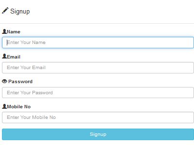 Sign Up form bootstrap gliphicons jquery php user interface design