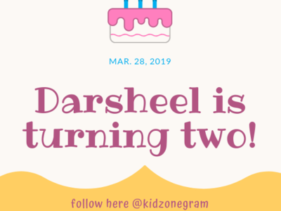 Darsheel Is Turning Two announcement baby birthday design art instagram ads kids art