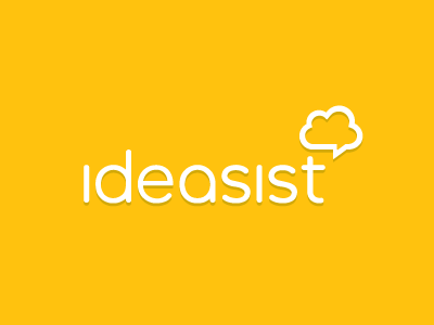 Ideasist brain bulb cloud idea logo orange think thought yellow