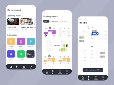 Intranet - Concept mobile app app booking app clean find intranet mobile app parking ui ux