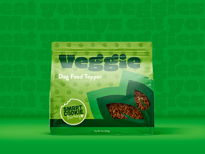 Smart Cookie - Veggie dog dog food package design packaging pet typography vegetarian veggies vegitable