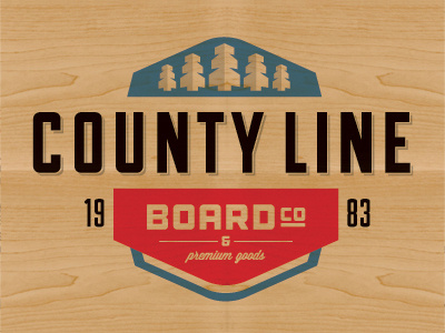County Line Boardo Bello logo retro skateboard type wood
