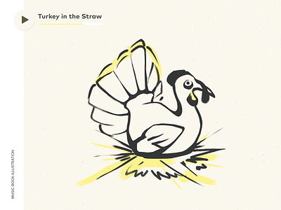 Music Book Illustration - Turkey in the Straw 2d art book cover hand drawn illustration minimalistic music book turkey