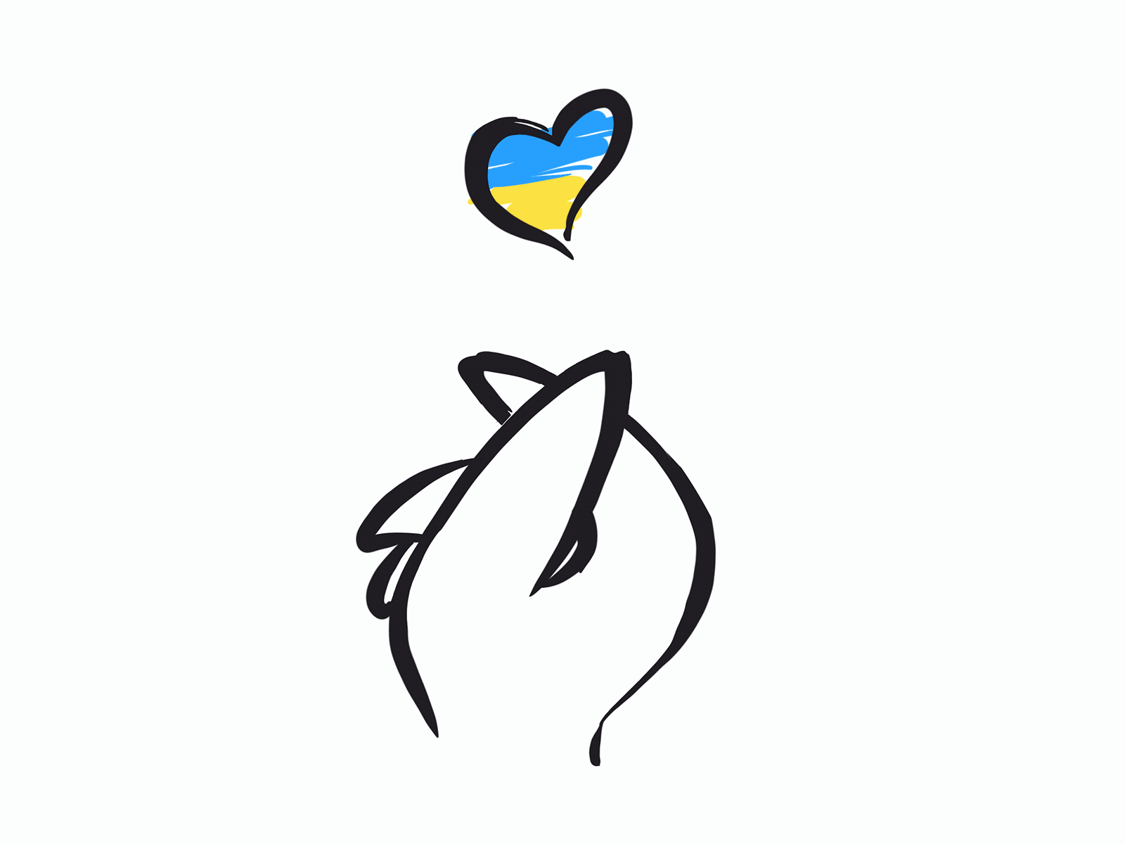 Stand with Ukraine 2d art animation gesture hand hand drawn heart illustration ukraine