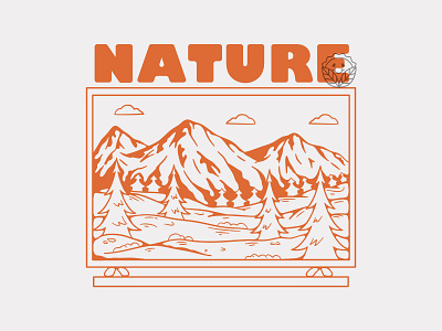 Nature television apparel artwork badge design brandmerch clothing desert design illustration lineart logo merchandise patch design retro vintage badge