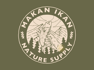 Makan ikan badge design