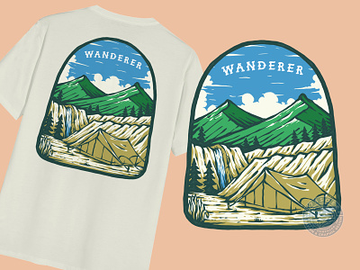 Wanderer Outdoor Badge Illustration