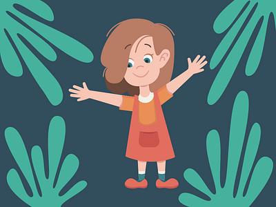 Girl 2d ai art cartoon girl illustration vector