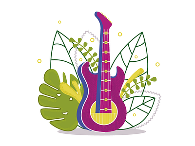 Guitar 2d cartoon guitar illustration inspiration music