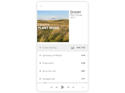 Music player for mobile audio design minimal mobile player ui ux