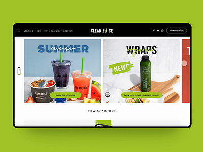 Clean Juice Homepage Direction branding clean clean juice clean ui cleanse design greens juice logo ui ux web website wordpress