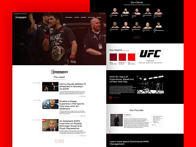 Dominance MMA Management athlete branding design entertainment logo sports typography ufc ui ux vector web website wordpress