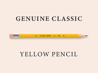 Yellow Pencil 3d classic eraser illustration office pencil retro school tip vector writing yellow