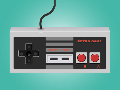 Retro Gamepad arcade computer game entertainment fun gamepad gaming illustration joystick retro toy vector vintage