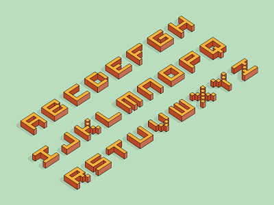 3D 8-Bit Isometric Letters 3d 8bit alphabet font fun illustration isometric letters retro typeface vector video game