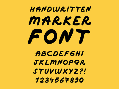 Handwritten Marker Font alphabet bold font fun handwriting handwritten italic marker number pen typeface