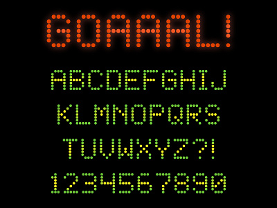 LED Dot-Matrix Display Font alphabet billboard dot matrix elecronic font led letters numbers scoreboard ticker typeface