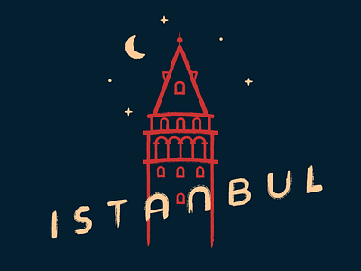 Free Hand-Drawn "Istanbul" Poster brush design free galata hand drawn illustration istanbul landmark marker moon pen poster textured tower turkey typogaphy typography vector