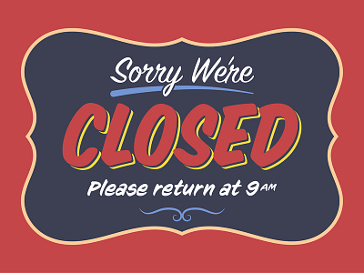 Retro "Closed" Shop Sign Template