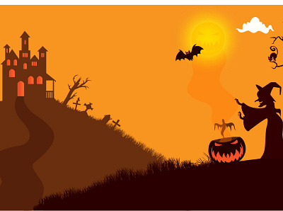 Halloween witch halloween design