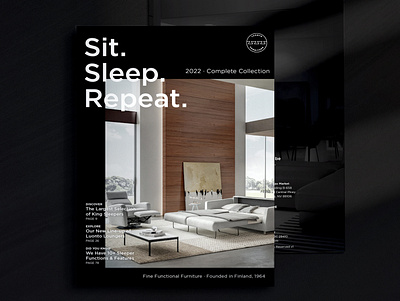 Sit. Sleep. Repeat. branding design functional furniture graphic design layout modern print publication