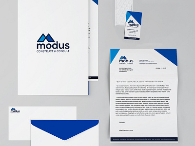 Modus Stationery brand identity print collateral