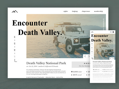 Encounter US Parks desktop mobile practice uiux web